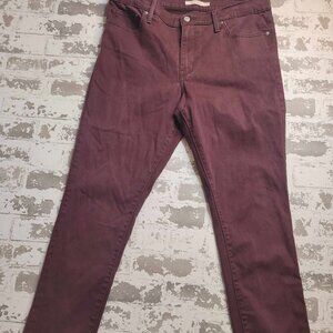 2239‎ Levis Slimming Skinny Maroon Jeans Women's 32